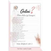 Gelini Kim Daha İyi Tanıyor? Bekarlığa Veda Soru Kartları 8 Adet