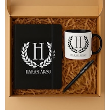 Bk Gift Kişiye Özel İsimli Siyah Defter & Kalem & Kupa Hediye Seti-1 Babalar Günü Hediyesi, Erkeklere Özel Hediye Kobitmeyencom34251 Bk Gift