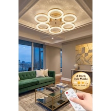 LumiaLighting Zero Model Gold Kumandalı 6"lı Ledli 3 Renk Modu Kristal Salon Mutfak Yatak Çocuk Odası Avize