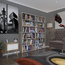Kenzlife Kitaplık Süper Ga 180 160 19 Crd 6 Katlı 2 Bölme Çift Bölme Opsiyonlu Ofis Mutfak Banyo Dolabı Arkalıksız Çok Renkli