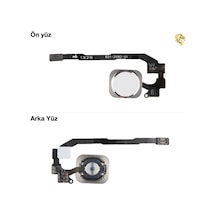 iPhone Uyumlu 5s Home Tuşu - Gümüş / Silver Orta Tuş Butonu Parmak İzi Butonu Açma-kapama Butonu