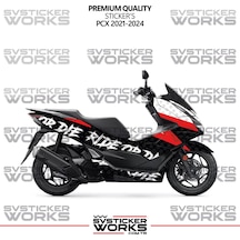 Honda Pcx Kaplama Sticker Ride Or Die Design Motor Kaplama Modeli Hazır Kit 2021-2024 Uyumlu Siyah