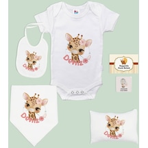 Bk Kids Kişiye Özel İsimli 6 Parça Bebek Body Zıbın Battaniye Ve Yastık Hediye Seti, Yeni Doğan Bebek Giyim Hediyesi-9