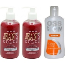 Jeans Color Saç Boyası Pembe 250 ml 2 Adet + Ossion Boya Temizleyici 200ml