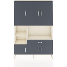 Arges Dolap 7 Raflı 2 Çekmeceli 5 Kapaklı 132x30x195 Aytaşı-antrasit/antrasit Antrasıt/antrasıt