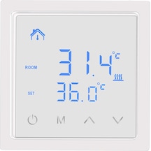 Akıllı Termostat 16a Zemin Isıtma Sıcaklık Kontrol Cihazı Led Dokunmatik Ekranlı 85-265v Elektrikli Isıtma Kontrolü Beyaz