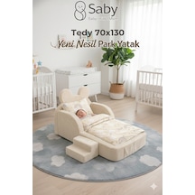 Saby Bebekler Ve Çocuklar İçin 70 X 130 Yataklı Tedy Modüler Sünger Oyun Parklı Beşik Ve Park Yatak