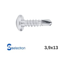Selectron 3,9 X 13 Yıldız Silindir Başlı Matkap Uçlu Vida 4000 Ad.