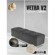 Vetra V2 Sandıklı Puf  Gri Dilimli Model Sandıklı Bench Puf - Sandıklı Yatak Ucu Bankı