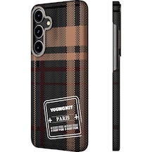 Galaxy S24 Plus Uyumlu Kılıf Ekose Desenli Youngkit Gezhi Serisi Kapak Kırmızı