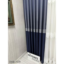 Nivemeshome Doğu Lacivert- Gold Ft671536 V-528 1/3 Sık Pileli Fon Perde Apm Lacivert - Gold