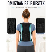Dik Duruş Korsesi Fileli Sırt Ve Bel Destekli Ayarlanabilir Omuz Destek Korsesi