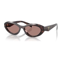 Prada Pr 26zs 17n60b 55 Kadın Oval Kırçıllı Kahverengi Kemik Güneş Gözlüğü Kahverengi
