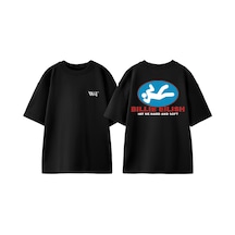 Thewert Billie Eilish Hit Me Tasarım Sırt Baskılı Pamuk Siyah Oversize T-shirt