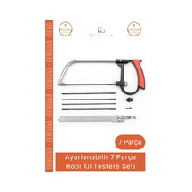 Testere Ahşap Mdf Sunta Cam Kesme Desen Verme Hassas Metal Saplı 7 Parça Hobi Kıl Testere Seti