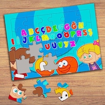 Türk Alfabesi Öğreniyorum Çocuklara Özel Puzzle Yapboz Tablo-415