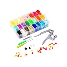 Novahub Çocuk Giysileri Kurulum Aracı Renkli Plastik Reçine Pense, 24 Renk, 360 Takım T5 Çıtçıtlı Düğme + Alet