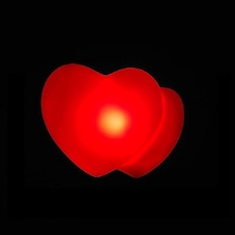 12 Adet Led Işıklı Kalp Işıklı 2li Kalpli Işık Dekoratif Kalpli Mum Işıklı İçiçe Geçmiş İkili Kalp Kırmızı