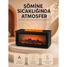 Alev Efektli Aroma Yayıcı Hava Nemlendirici Uzaktan Kumandalı Gece Lambası Çok Renkli