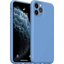 Newface Apple Uyumlu iPhone 11 Pro Max Kılıf Nano İçi Kadife Silikon - Mavi Resimdeki