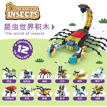 Bruinozor 12in1 Mini Böcekler Hayvan Yapı Taşları Akrep Dinozor Figür Dönüş-9004 Blok Kutu Yok