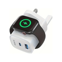 Elmpaly İos Watch Uyumlu Şarj Cihazı 35w Beyaz Kare Şekilli Uzatma Kablolu Hızlı Şarj Aleti İphone 15 14 13 12 İpad Pro İwatch Ultra 9 8 7 6 Uyumlu