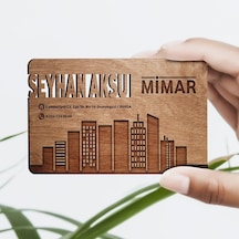 Kişiye Özel Mesleki Mimar Ahşap Kartvizit (Model 3) 50 Adet