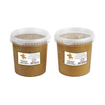 Adress Fındık Parçacıklı Şekersiz Yer Fıstığı  Ezmesi 1 KG + Parçacıklı Şekersiz Fındık Ezmesi 1 KG