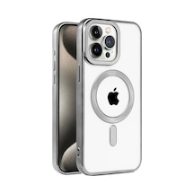 Apple iPhone Uyumlu, 15 Pro Kılıf Kronos Magsafe Kapak - Titanyum Gri