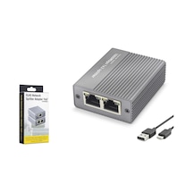 Hadron Hdx1412 Gigabit Ethernet Switch 3 Port Type C Güç Girişli Gri