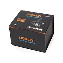Boruit T6 Kafa Feneri 5000 Lumens 3Xcree Xm-T6+2R5 Lamba Led Kamp Lambası
