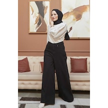 1162-denim Pantolon Etek Siyah Siyah