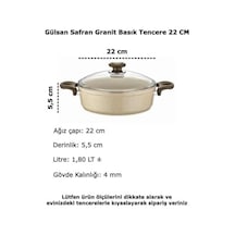 Gülsan Safran Granit Basık Tencere 22 Cm 12v