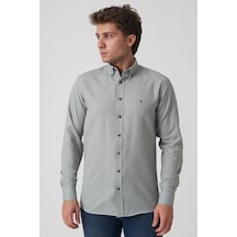 White Stone Barcelos G2514 Slim Fit Gömlek Desenli Gri