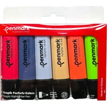 Penmark Fosforlu Kalem 6'lı Asetat Karışık Renk Tropik 86831817711334 Hs-505-6t 709705 Çok Renkli