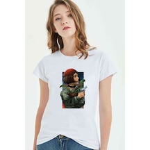 Leon Baskılı Beyaz Kadın Tshirt (534309438)