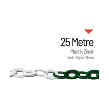 Plastik Zincir 8mm Yeşil-beyaz 25 M-3395