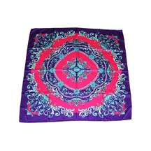 Tikitonki Etnik Desenli Kare Kesim Saten Mor Eşarp 90x90 Mor Mor