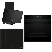 Bosch 647 HJG852YB0T - PUG61KAA5E - DWK63PJ60T İndüksiyon Ocaklı Siyah 3'Lü Ankastre Set