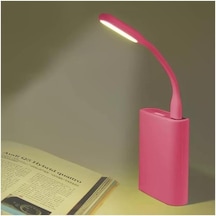 Esnek Taşınabilir Usb Led Işık Lamba Gece Lambası 2 Adet Tüm Usb Girişleriyle Uyumlu 17cm Pembe