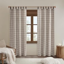 Park Anaheim Kabin Ekose Perde Penceresi, Isı Yalıtımlı Polar Astar, Oturma Odası Dekoru Yatak Odası İçin Işık Engelleyici Örtüsü, 1-tekli Panel Paketi, 50" X 84", Suni Deri Tab, Kahverengi 50 x 22