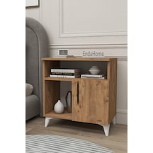 Melina Tek Kapaklı 2 Raflı Bölmeli Komodin & Şifonyer Yatak Odası Başucu Düzenleyici Komidin - Çam