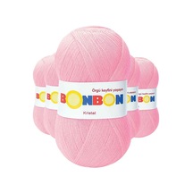 5 Adet Kristal El Örgü Lif İpi Şeker Pembe 98588 - Bonbon Mudanis
