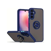 Galaxy A26 Kılıf Montreal Yüzüklü Silikon Kapak - Lacivert