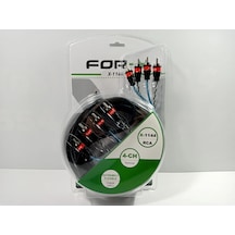 For-x Amfi Rca Kablosu 4 Giriş 4 Çıkış For-x %100 Bakır Anfi Rca Kablosu 5 Metre