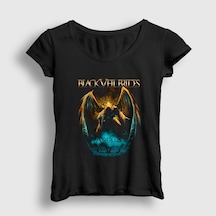 Presmono Kadın Angel Black Veil Brides T-shirt Siyah