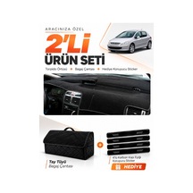 E-biz Peugeot 307 2001-2008 Uyumlu Torpido Örtüsü + Tay Tüyü Bagaj Çantası Seti - Siyah - Pe009