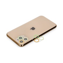 İphone 11 Pro Max Renkli Kamera Lens Koruma Cam - Sarı-turuncu