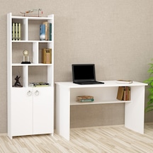 Kalenderdekor1 Kalender Dekor Ellen Mayra 120 Cm Çalışma Masası Takımı Beyaz