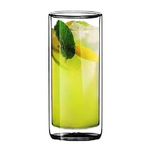Yeni Tasarım, Çift Cidarlı Cam Su, Latte, Meşrubat, Smoothie Bardağı, 270 Ml, 1 Adet - 12325 Çok Renkli
